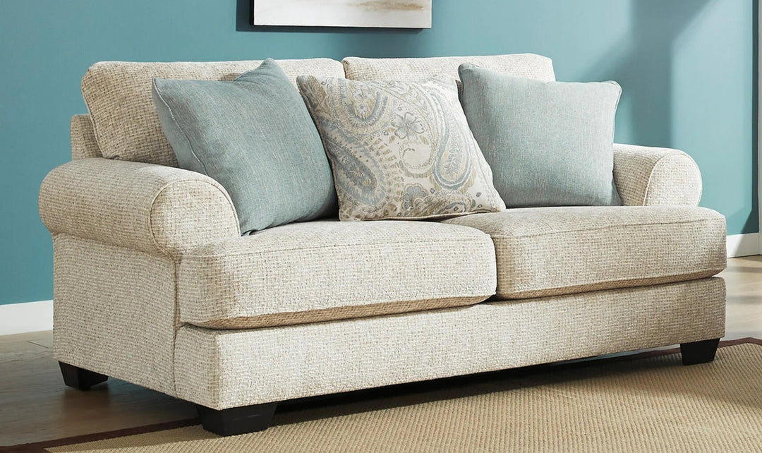 Modern Heritage Monaghan Sandstone Fabric Loveseat Sofa-Jennifer Furniture
