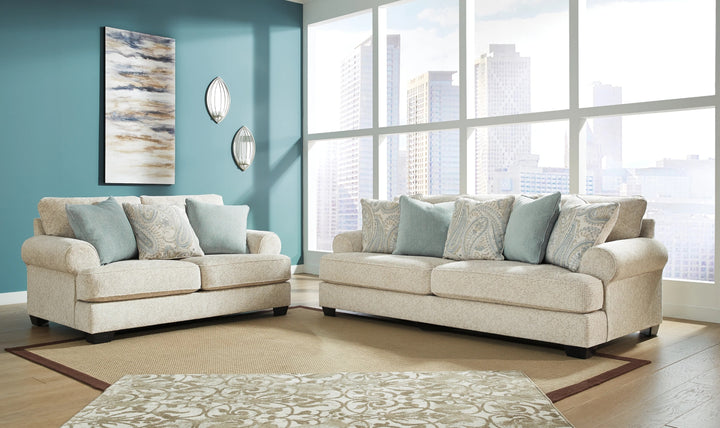 Modern Heritage Monaghan Sandstone Fabric Loveseat Sofa-Jennifer Furniture
