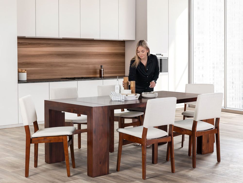 Transformer Table Wooden Dining Chair with Ergonomic lumbar support