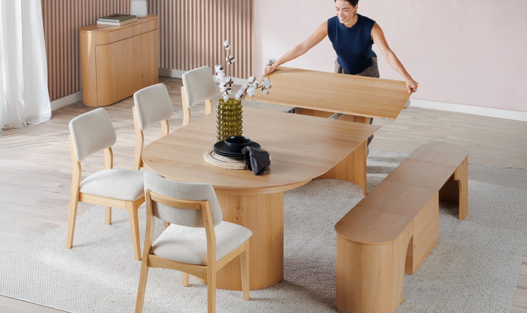 Transformer Eclipse Extendable Wooden Dining Table-Jennifer