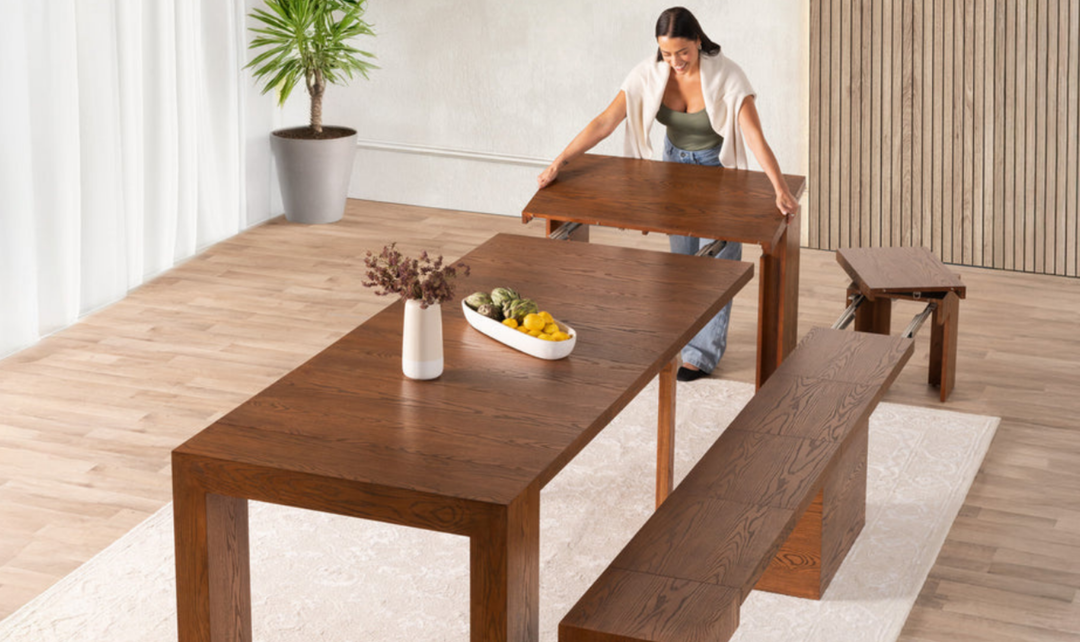 Transformer Table Extendable Rectangular 12-seater Wooden Dining Table