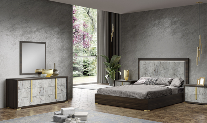 Jennifer Italia Travertine Premium Bedroom Set