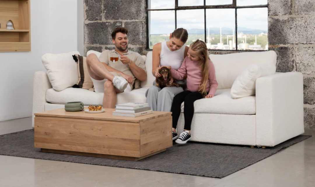 Transformer Table Wooden Coffee Table with Panel Storage