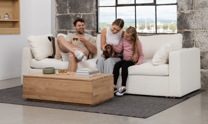 Transformer Table Wooden Coffee Table with Panel Storage