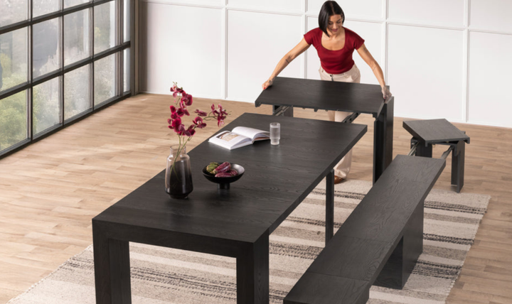 Transformer Table Extendable Rectangular 12-seater Wooden Dining Table