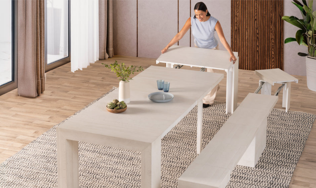 Transformer Table Extendable Rectangular 12-seater Wooden Dining Table