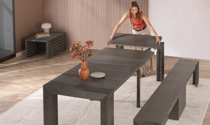 Transformer Table Extendable Rectangular 12-seater Wooden Dining Table
