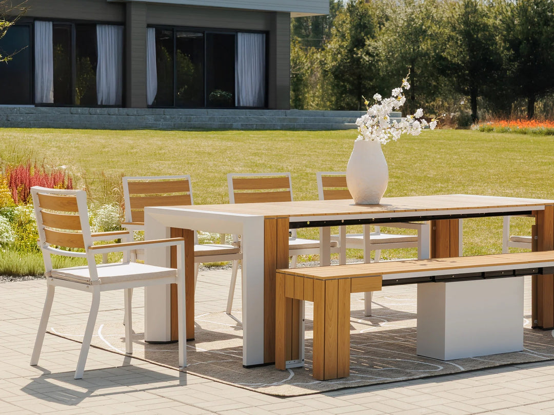 Transformer Table Extendable Wooden Outdoor Bench