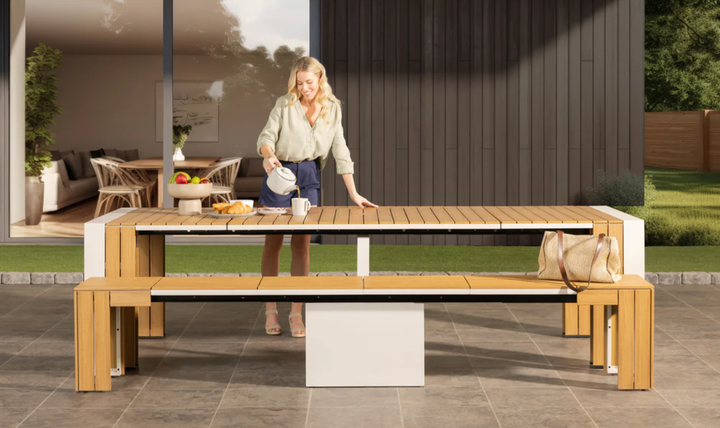 Transformer Table Extendable Wooden Outdoor Bench