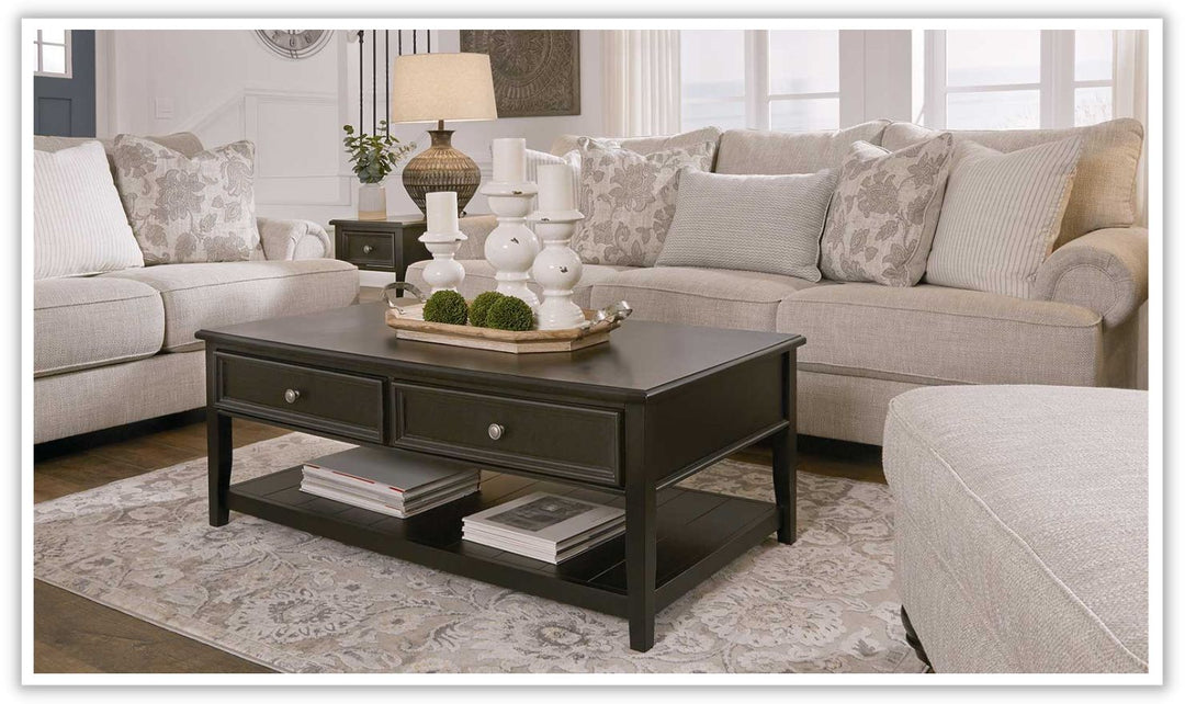 Modern Heritage Asanti 3-Seater Fog Fabric Sofa with Rolled Arms