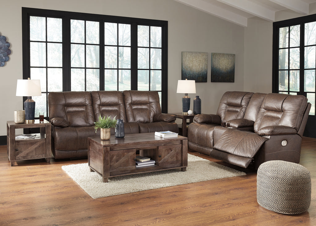Wurstrow Power Reclining Living Room Set in Leather