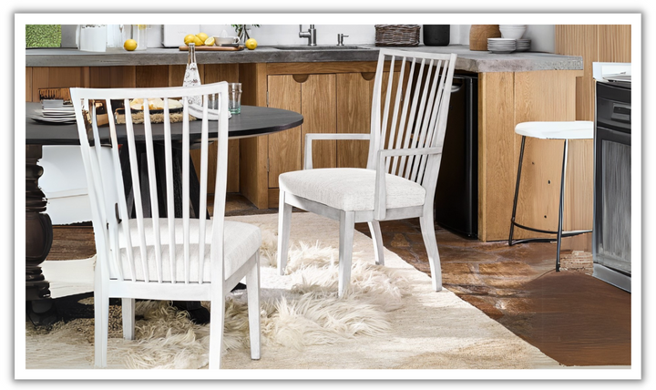 Universal Furniture Bowen Gray Wooden Arm Chair with Upholstered Seat Cushion