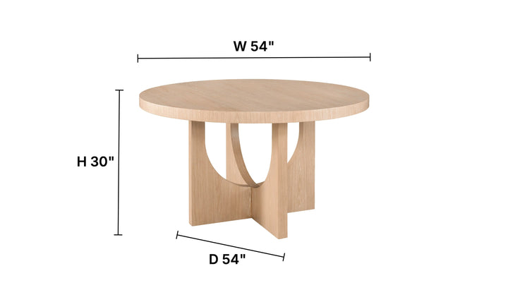 Universal Callon Round Dining Table With Half-Moon-Shaped Pedestals-Jennifer Furniture