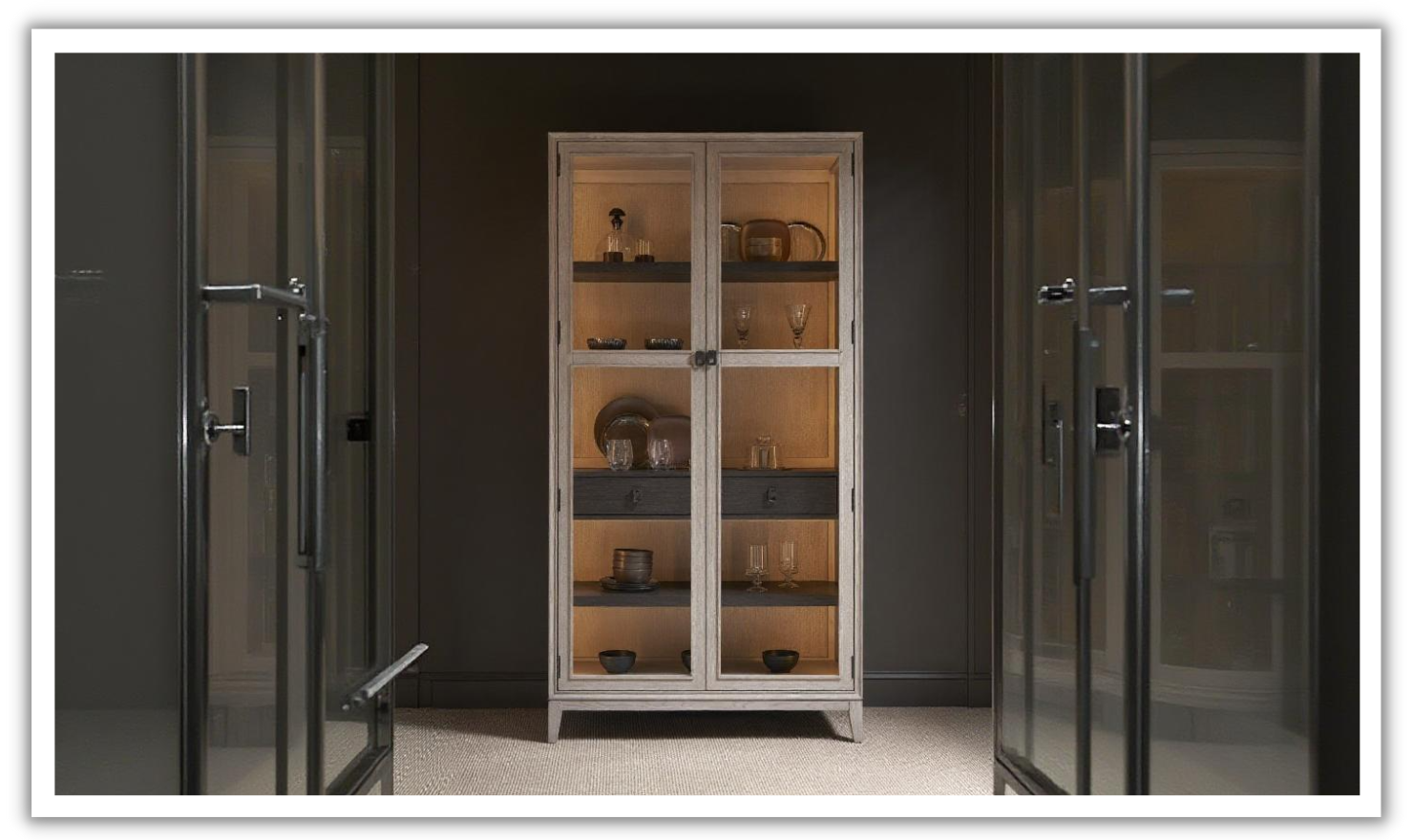 Universal Canseco Display Cabinet in Rolling Fog-jennifer furniture