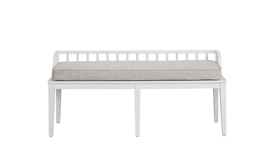 Universal Furniture Finn White Dining Bench with Tapered Legs