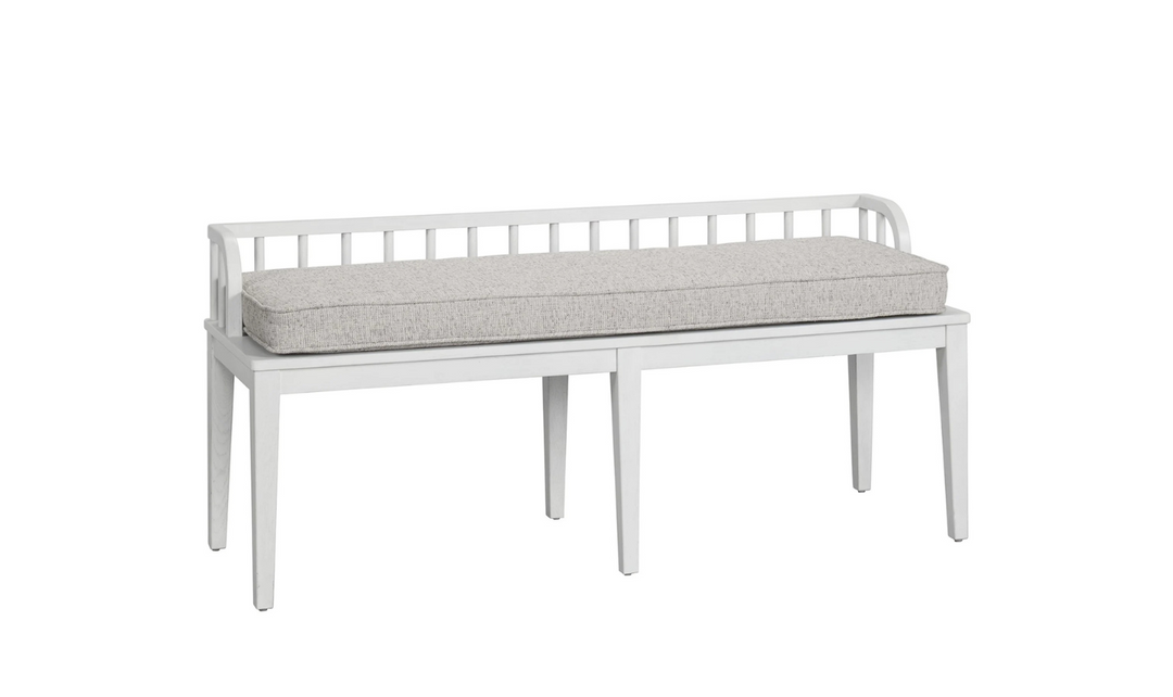 Universal Furniture Finn White Dining Bench with Tapered Legs