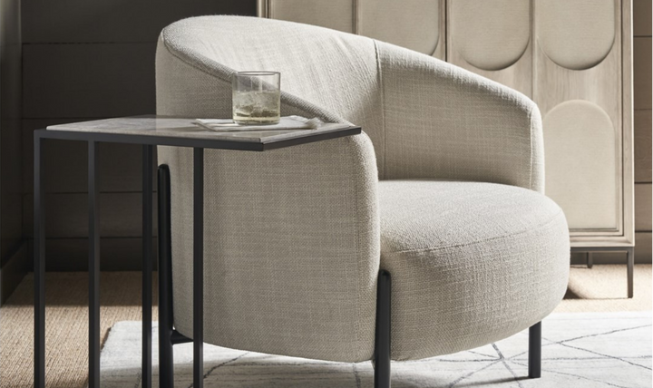 Universal Furniture Nikolai Lounge Chair in Asbury Oyster Upholstery