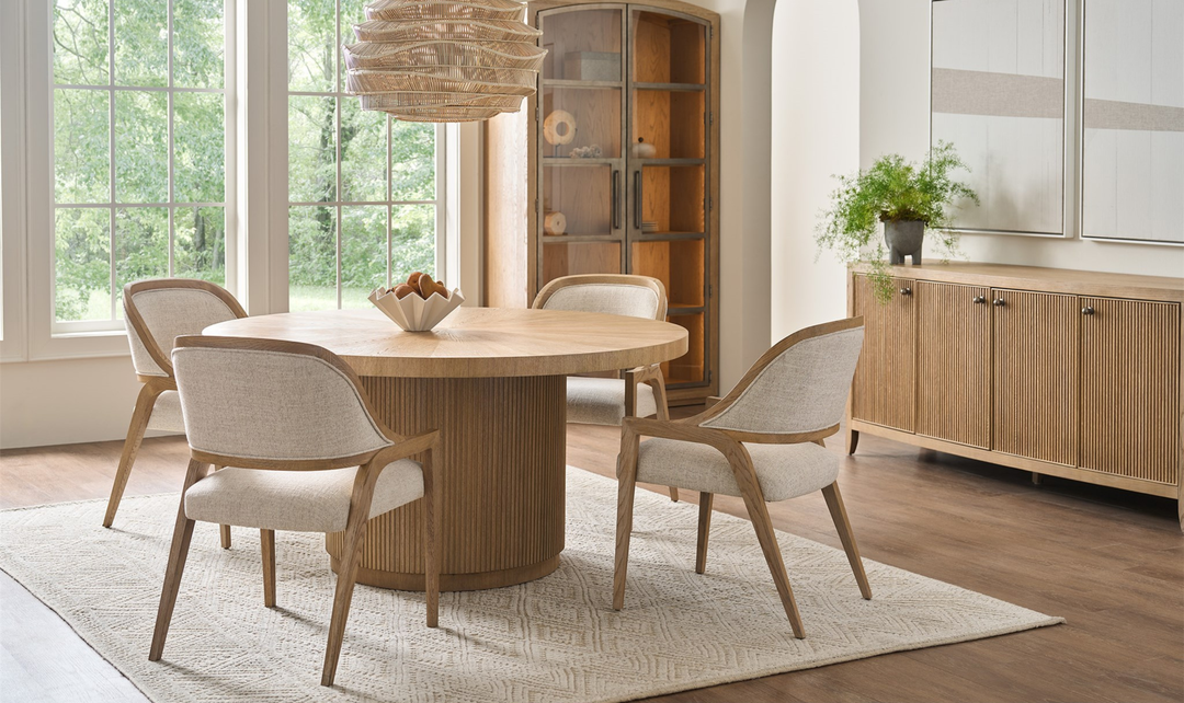 Universal Furniture Avaline Carmen Round Dining Table With Intricate Grain Patterns-jennifer furniture