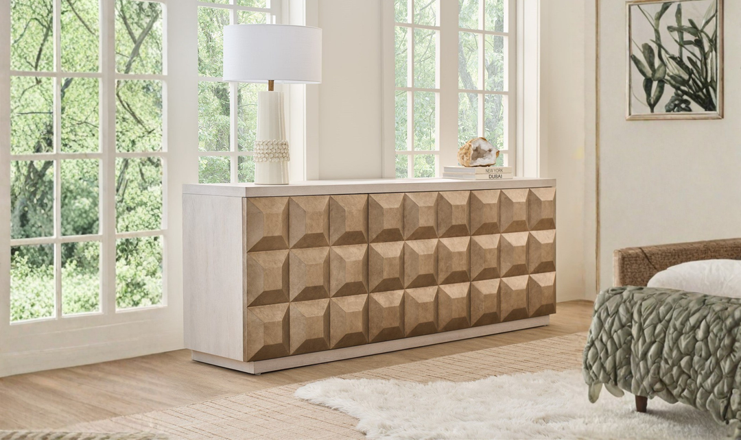 Universal Furniture Avaline Dolce Credenza With Striking Geometric Pattern-jennifer furniture