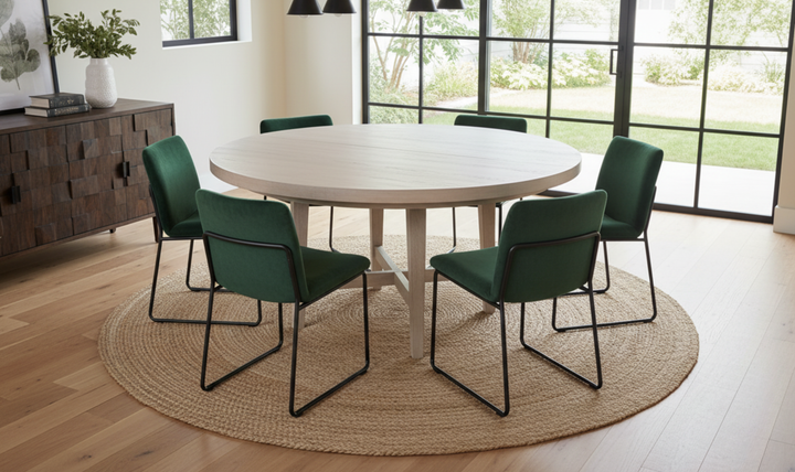 Universal Furniture Avaline Scavino White Wooden Round Dining Table-jennifer furniture