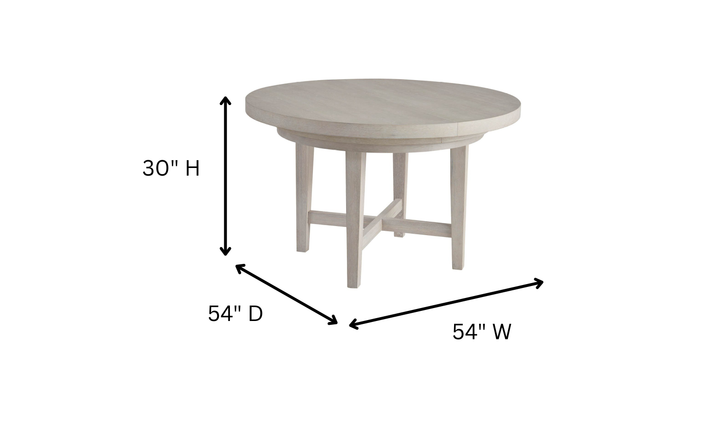 Universal Furniture Avaline Scavino White Wooden Round Dining Table