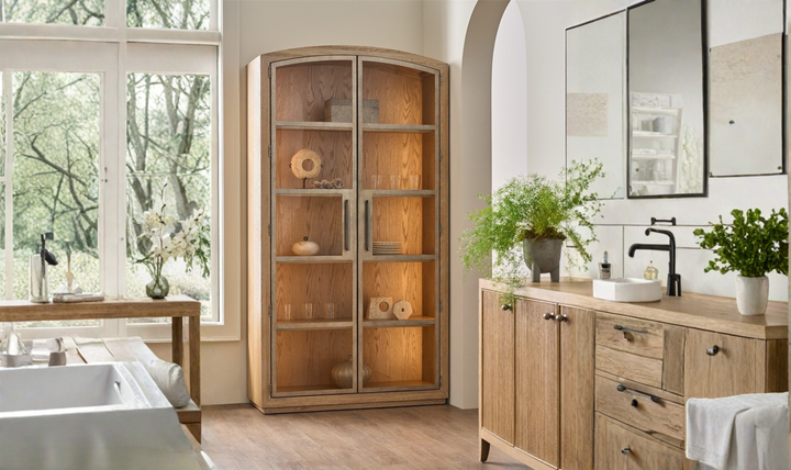 Universal Furniture Avaline Scribe Cabinet With Metal doors-jennifer furniture