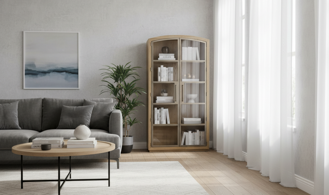 Universal Furniture Avaline Scribe Cabinet With Metal doors-jennifer furniture