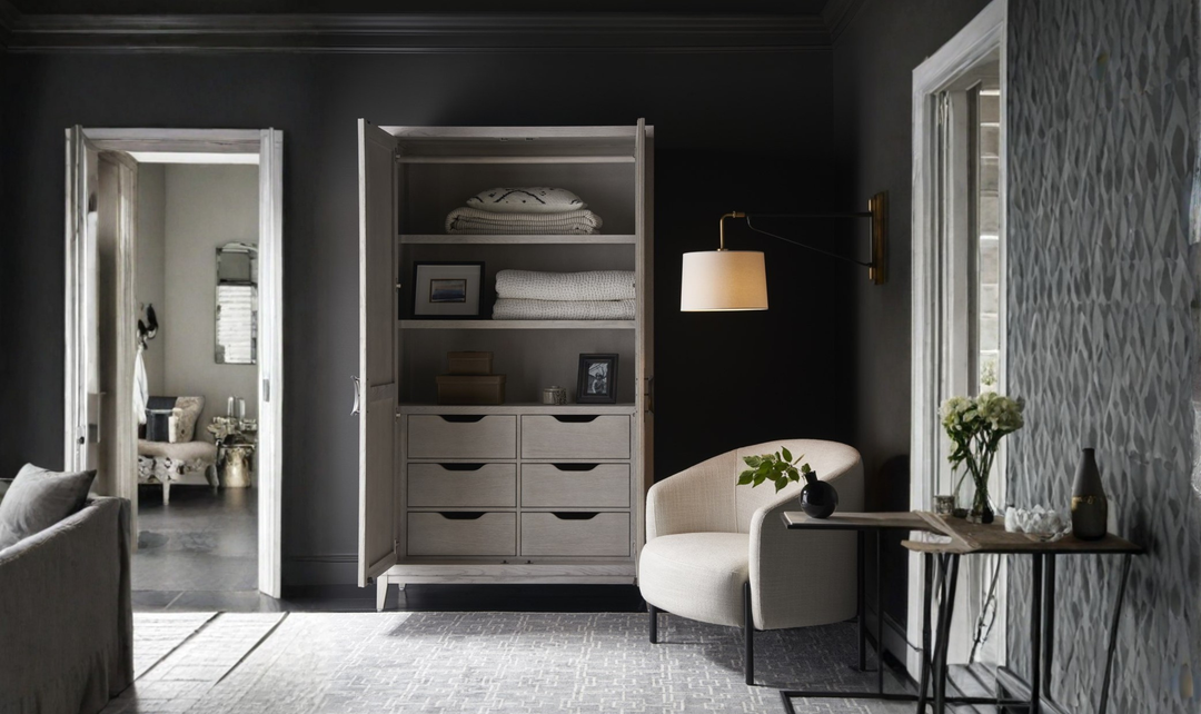 Universal Furniture Coalesce Wardrobe With Rolling Fog Finish-jennifer furniture