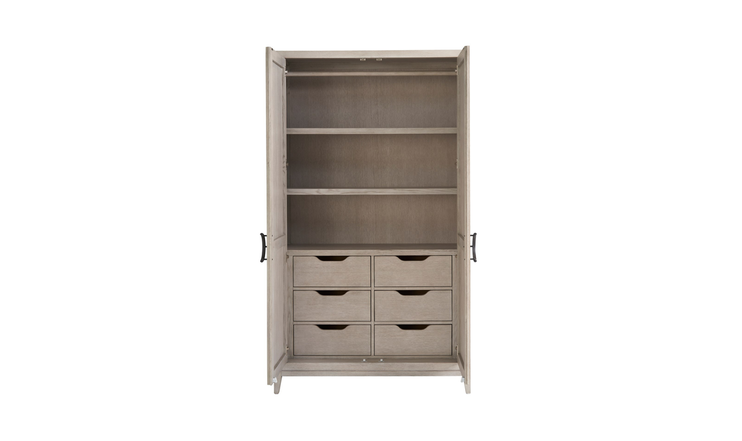 Universal Furniture Coalesce Wardrobe With Rolling Fog Finish-jennifer furniture