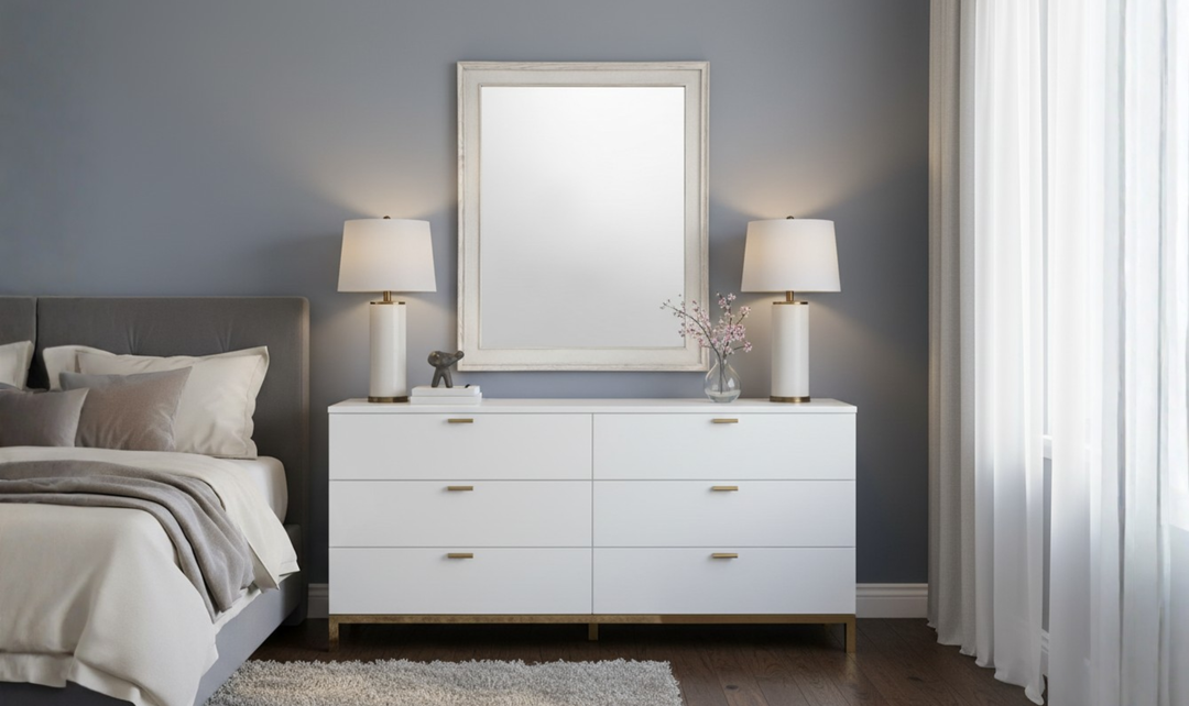 Universal Furniture Coalesce White Rectangle Mirror-jennifer furniture