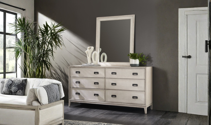 Universal Furniture Coalesce White Rectangle Mirror-jennifer furniture