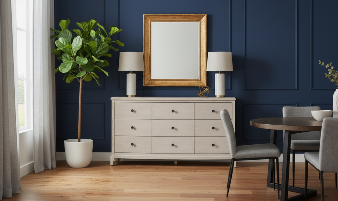 Universal Furniture Coalesce Wooden Light Gray Dresser With Rolling Fog Finish-jennifer furniture