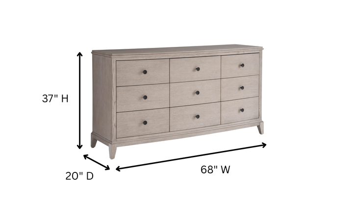 Universal Furniture Coalesce Wooden Light Gray Dresser With Rolling Fog Finish-jennifer furniture