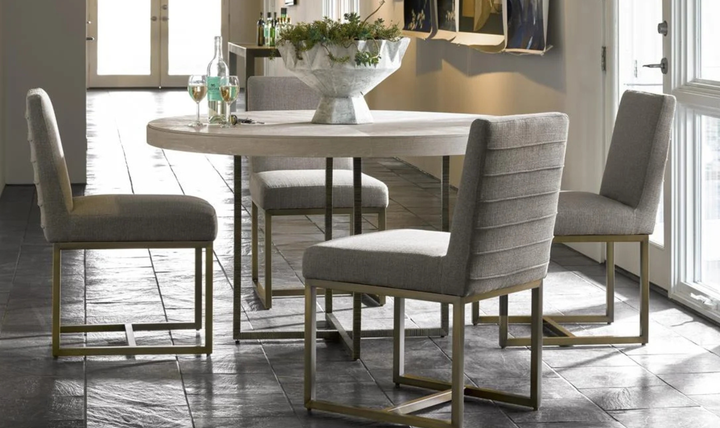 Universal Furniture Cooper Fabric Gray Side Chair with Welted Backrest