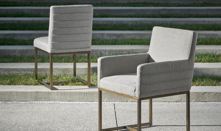 Universal Furniture Cooper Fabric Gray Side Chair with Welted Backrest