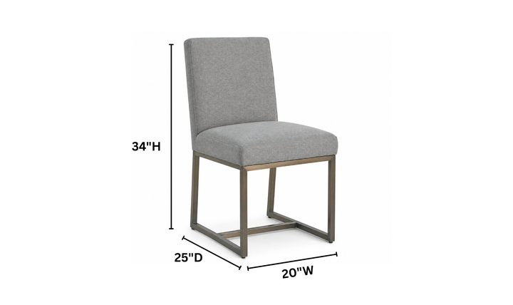 Universal Furniture Cooper Fabric Gray Side Chair with Welted Backrest