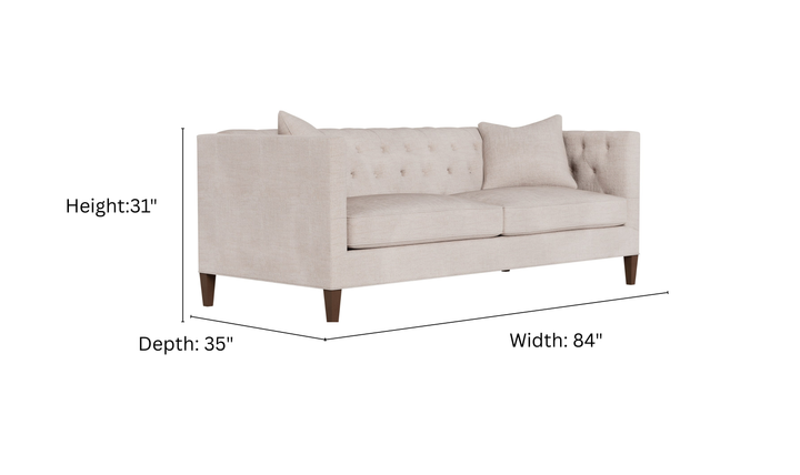 Universal Furniture Ellyson 3-Seater Fabric Sofa With Throw Pillow