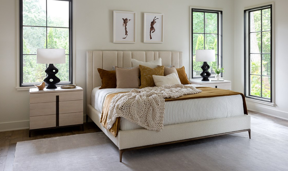 Universal Furniture Erinn Maren Wooden Nightstand With Silver Lining Finish-jennifer furniture