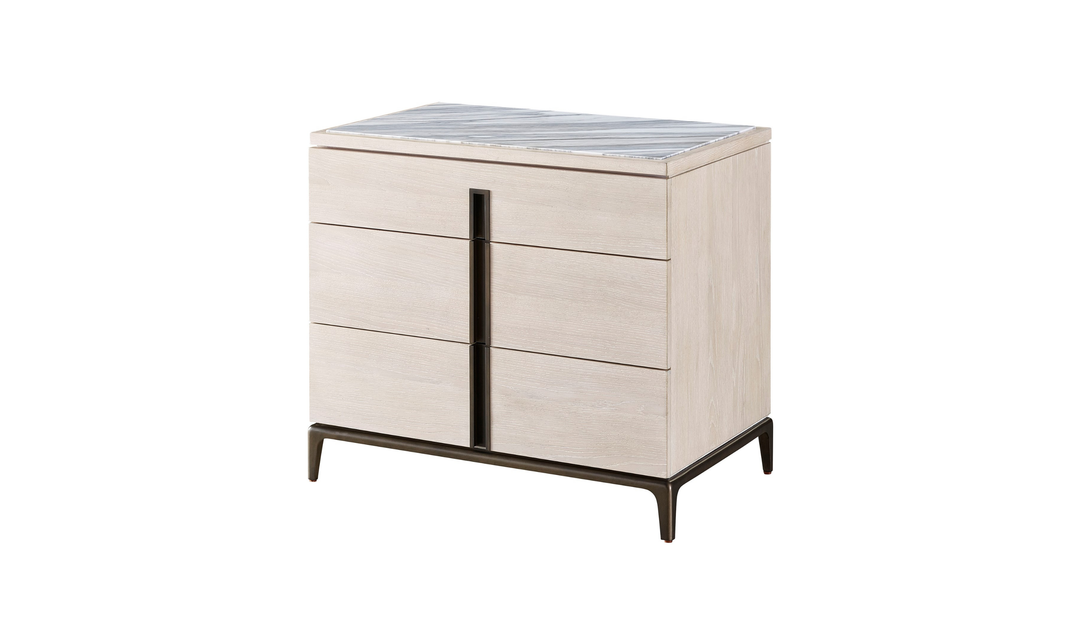 Universal Furniture Erinn Maren Wooden Nightstand With Silver Lining Finish-jennifer furniture