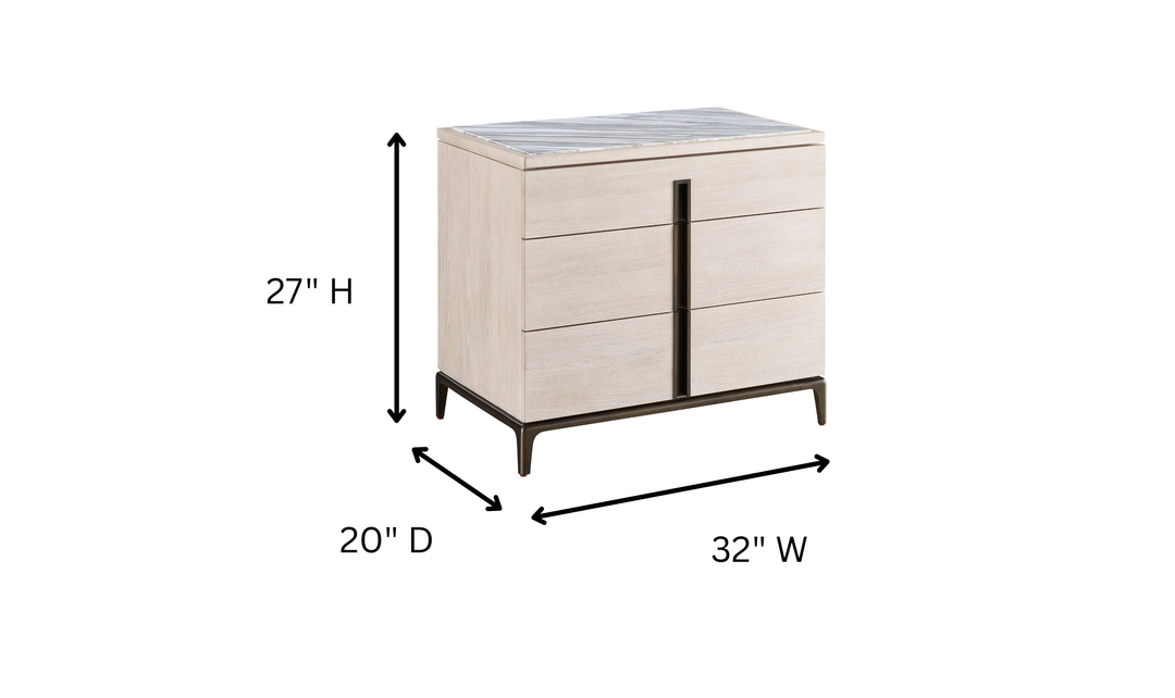 Universal Furniture Erinn Maren Wooden Nightstand With Silver Lining Finish-jennifer furniture