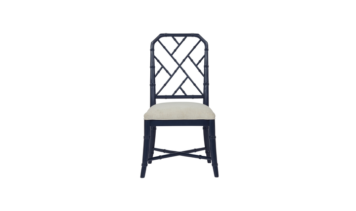 Universal Furniture Hanalei Bay Blue Metal Side Chair with Bamboo-Inspired Frame