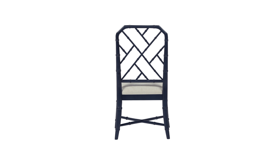 Universal Furniture Hanalei Bay Blue Metal Side Chair with Bamboo-Inspired Frame