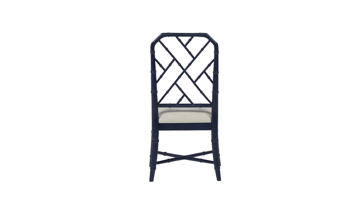 Universal Furniture Hanalei Bay Blue Metal Side Chair with Bamboo-Inspired Frame