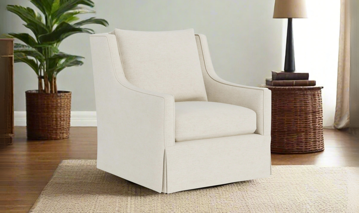 Universal Furniture Hudson Fabric Swivel Chair in Beige-Jennifer Furniture