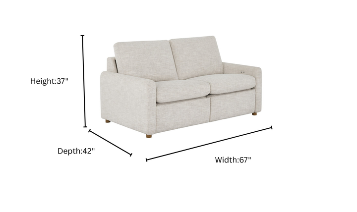 Universal Furniture Hyde 2-Seater Beige Fabric Recliner Loveseat Sofa-Jennifer Furniture