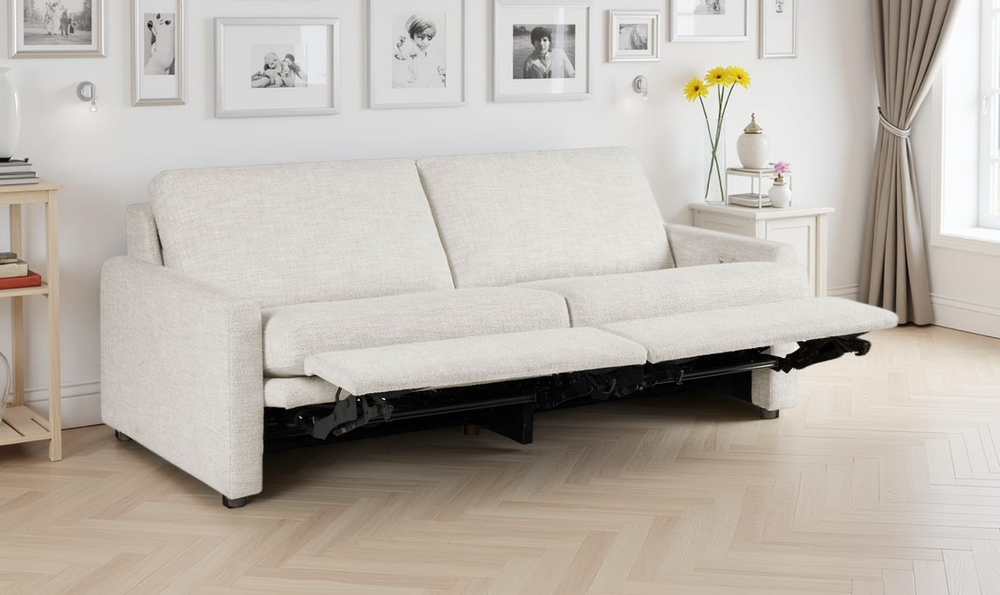 Universal Furniture Hyde 3-Seater Beige Fabric Recliner Sofa-Jennifer Furniture