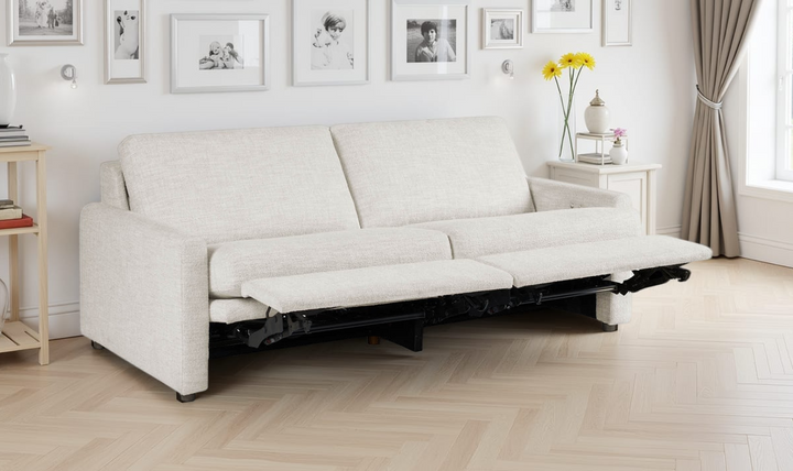Universal Furniture Hyde 3-Seater Beige Fabric Recliner Sofa-Jennifer Furniture