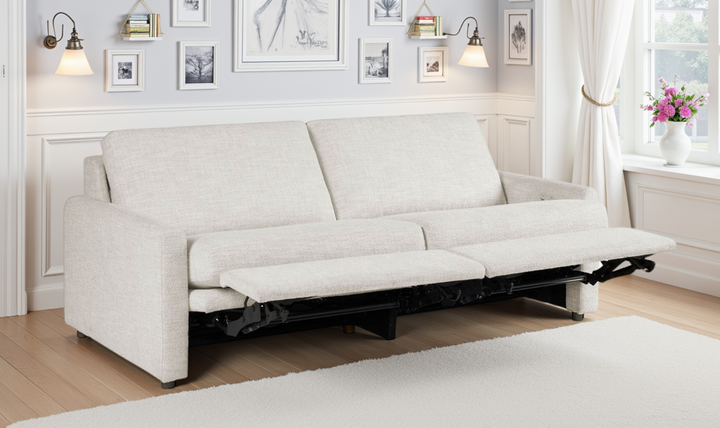 Universal Furniture Hyde 3-Seater Beige Fabric Recliner Sofa-Jennifer Furniture