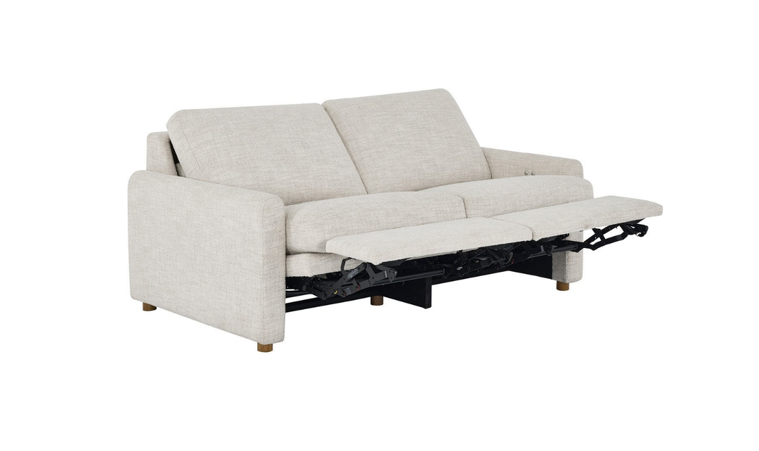 Universal Furniture Hyde 2-Seater Beige Fabric Recliner Loveseat Sofa-Jennifer Furniture