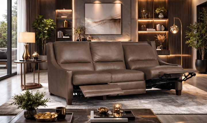Universal Furniture Kelce 3-seater Brown Dual Power Motion Sofa
